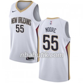 NBA Mænd Trøje New Orleans Pelicans ETwaun Moore 55 Nike 2017-18 Hvid Swingman